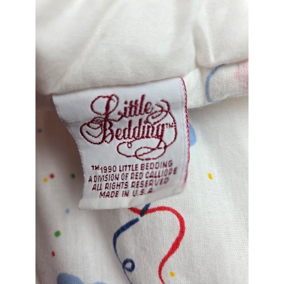 Vintage Red Calliope Little Bedding Elephant Balloon Baby Quilt Crib Nursery USA